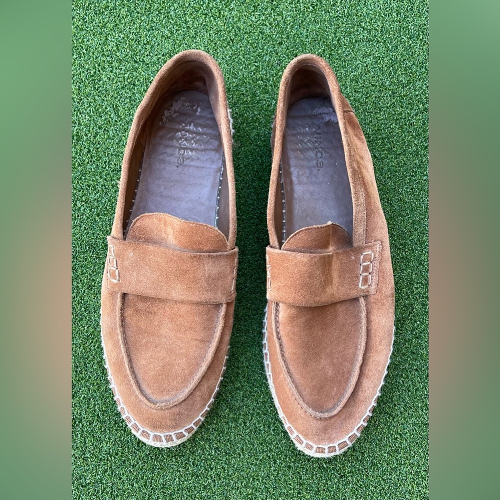 Vince Daria Espadrille Loafer Women’s 9 M Brown Suede Slip On Shoe Casual